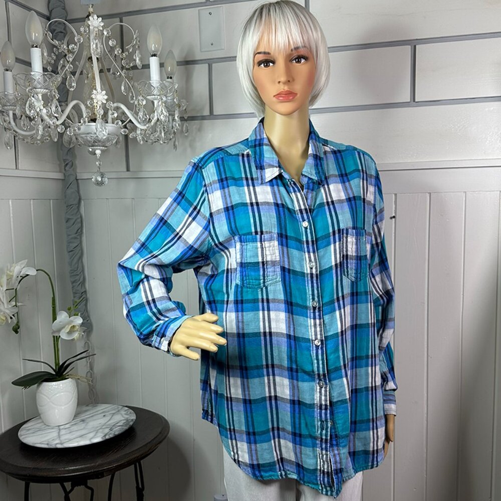 Alison Dailey 2 sided Plaid/Checked Button Down Shirt XL